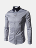 Business Casual Formal Vintage Slim Fit Long Sleeve Ribbon Tencel Shirts for Men