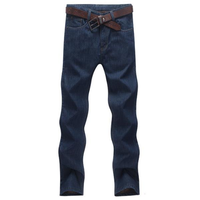 Business Casual Soft Cotton Thicken Extra Fleece Slim Denim High-Waist Jean For Men