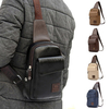 Business Chest Bag Solid PU Leather Sling Bag Casual Crossbody Bag For Women Men