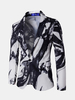 Business Fashion Casual Suits Personality Ink Printing Wedding Dress Costumes Blazers for Men