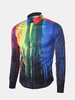 Business Fashion Colorful Ink Printing Slim Long Sleeve Dress Shirts for Men