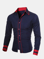 Business Fashion Stylish Casual Slim Fit Long Sleeve Dress Shirts for Men