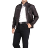 Business Outdoor PU Leather Jacket Zipper Chest Pocket Button Stand Collar Coat For Men