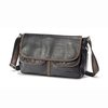 Business PU Leather Crossbody Bag Message Bag Solid Casual Shoulder Bag For Men