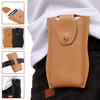 Business Pu Leather Waist Bag Solid Phone Bag Crossbody Bag For Men