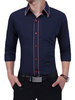 Bussiness Casual Slim Fit Solid Color Long Sleeve Button Down Designer Dress shirt for Men