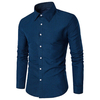 Bussiness Casual Solid Color Cotton Dot Long Sleeve Plus Size Shirt for Men