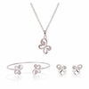 Butterfly Crystal Jewelry Necklace Earrings Suit for Women