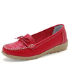 Butterfly Knot Pattern Flat Slip On Casual Leather Shoes