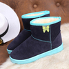 Butterfly Knot Slip On Warm Artifical Fur Lining Ankle Snow Boots