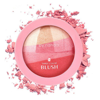 by nanda 3-Color Baked Blush Makeup Cosmetic Natural Powder Palette Make Up Face Blusher
