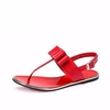 Camel Leather Butterflyknot Clip Toe Buckle Flat Beach Roman Gladiator Sandals