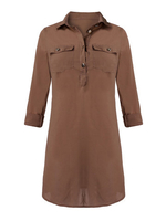 Camel Street Brief Chiffon Shirt Dress