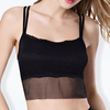 Camisole Mesh Lace-trim Racerback Bow Criss-cross Back Sleeping Yoga Bras