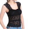 Camisole Tank Top Allover Crochet Lace Breathable Anti-emptie Overhead Bando