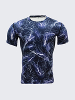 Camo Training Bodybuilding Tops Quick-drying Elastic Tight Short Sleeve T-shirt For Men
