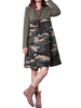 Camouflage Patchwork Long Sleeve Loose Casual Women Mini Dress