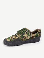 Camouflage Training Army Soldier Lace Up Work Sport Outdoor Flat Shoes