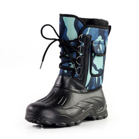Camouflage Waterproof Fur Lining Removable Pocket Lace Up Mid Calf Boots