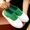 Candy Color Canvas Slip On Breathable Casual Flat Shoes