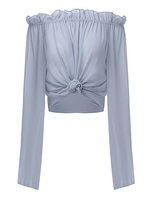 Candy Off Shoulder Long Sleeve Chiffon Women Blouse