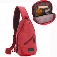 Canvas Chest Bag Multi-pockets Shoulder Bag Portable Outdoor Bag