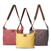 Canvas Cube Handbag Cowhide Shoulder Crossbody Bag Casual Solid Women