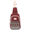 Canvas Flower Pattern Casual Chest Bag National Style Shoulder Bag Crossbody Bag For Women