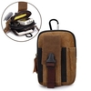 Canvas Genuine Leather Capacity Waist Bag Outdoor Sport Saddlebag Purse Mobile Phone Case