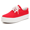 Canvas Korean Pure Color Casual Flat Platform Lace Up Sport Shoes