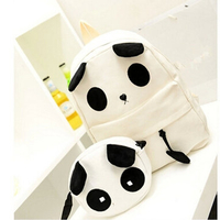 Canvas Panda Pattern Women Bag Backpack