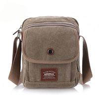 Canvas Retro Casual Multifunctional Khaki Black Coffee Shoulder Crossbody Bag For Men