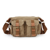 Canvas Shoulder Vintage Casual Patchwork Multi Pocket Crossbody Bag For Men