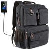 Canvas Travel Backpack Casual Big Capacity Bag With USB Socket Laptop Compartment