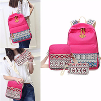 Canvas Tribal 3pcs Rucksack Crossbody Bag Tote Casual Bags