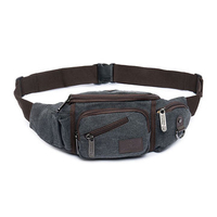 Canvas Waist Bag Outdoor Casual Multi-functional Waterproof Crossbody Bag For Men