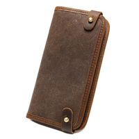 Canvas Wallet 6 Card Slots Casual Retro Waterproof Clutch Bag Card Holder For Men