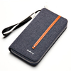 Canvas Zipper Clutch Bag Retro Multi-card Holder Wallet For Men