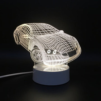 Car 3D LED Lights Colorful Touch Control USB Battery Night Light Home Decor