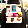 Cartoon Canvas Car Seat Back Bag Organizer Storage iPad Phone Holder Multi-Pocket
