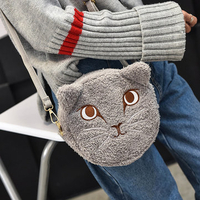 Cartoon Cat Plush Lovely Style Shoulder Bags Crossbody Bags