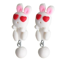 Cartoon Cat Rabbit Piranha Squirrel Fox Stud Earrings