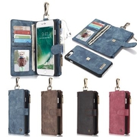 Caseme Multifunctional Magnetic Detachable Zipper Wallet Case With Hanging Hook For iPhone 7 Plus
