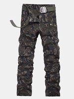 Casual Muti-Pockets Loose Camouflage Cargo Pants Cotton Long Trousers For Men