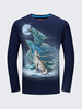 Casual 3D Animal Pattern Printing Cotton O-Neck Long Sleeve Plus Size T-Shirt For Men