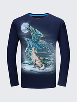 Casual 3D Animal Pattern Printing Cotton O-Neck Long Sleeve Plus Size T-Shirt For Men