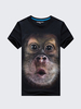 Casual 3D Chimpanzee Printing Solid Color Plus Size T-shirt Personality Short Tees For Men