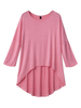 Casual Asymmetrical Loose Pure Color Half Sleeve Women T-Shirt