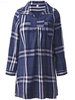 Casual Autumn Plaid Long Sleeve Lapel Knee-Length Shirt Dress For Women