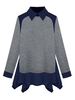Casual Belt Ruffles Loose Patchwork Lapel Women Pullover Blouse